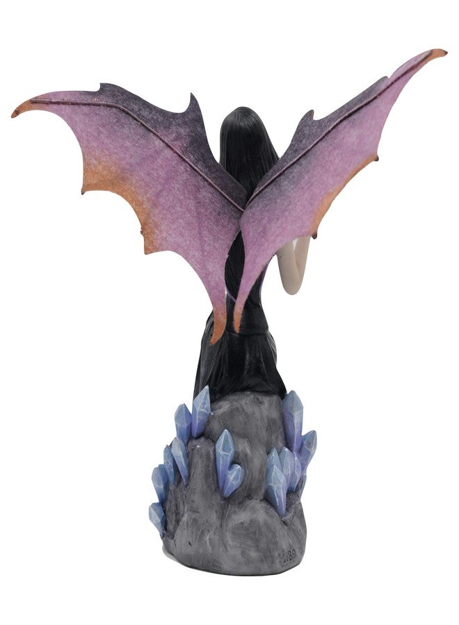 Comfy Hour Fairyland Collection 6” Dark Fairy Witch Spirit Forest with Magic Ball On Crystal Stone Figurine, Home Decoration and Collectibles, Resin Stone - Image 5